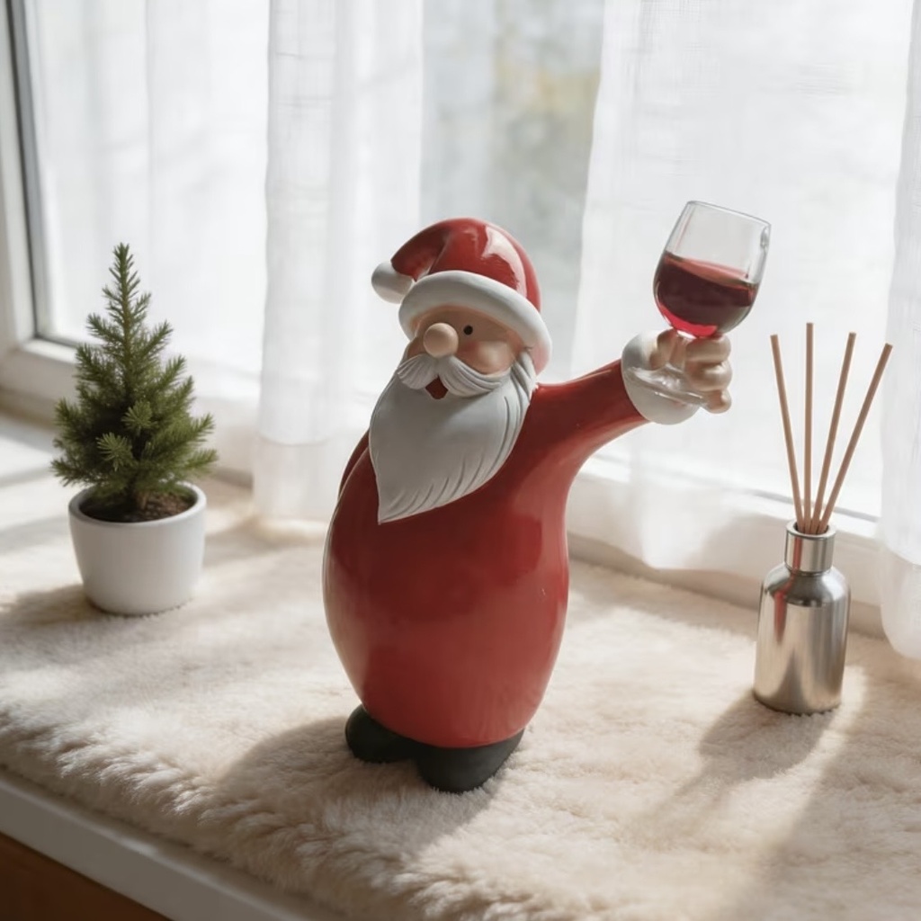 [00020] Figura de Santa Claus con copa de vino